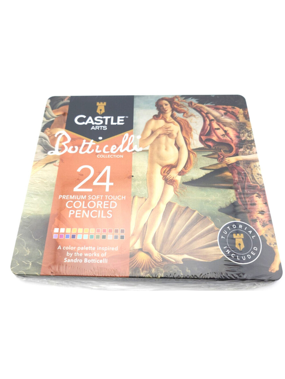 Castle Arts Botticelli Collection – 24 Colored Pencil Set in Tin Box – NEW